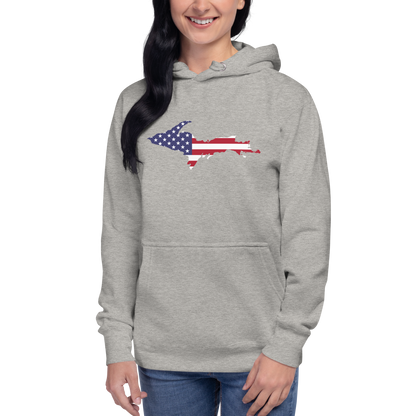 Michigan Upper Peninsula Hoodie (w/ UP USA Flag Outline) | Unisex Premium