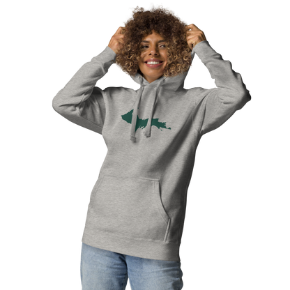 Michigan Upper Peninsula Hoodie (w/ Green UP Outline) | Unisex Premium