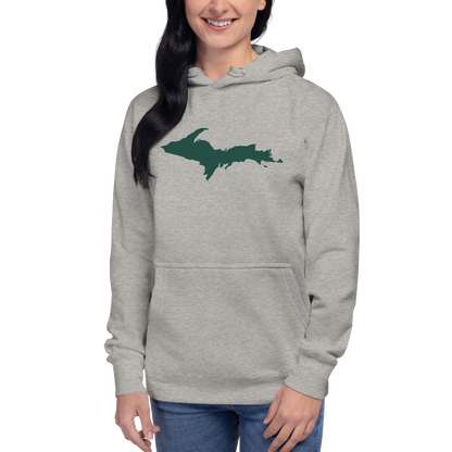 Michigan Upper Peninsula Hoodie (w/ Green UP Outline) | Unisex Premium