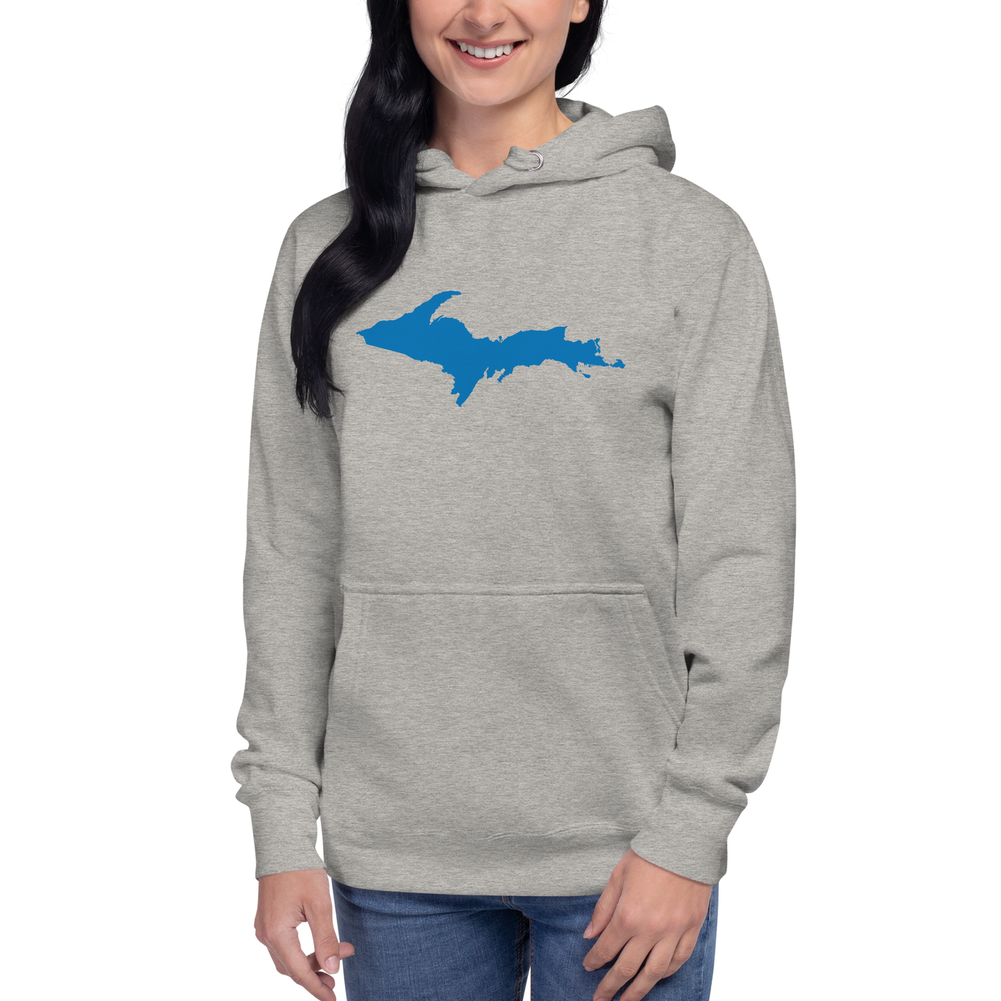 Michigan Upper Peninsula Hoodie (w/ Azure UP Outline) | Unisex Premium