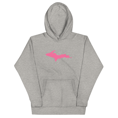 Michigan Upper Peninsula Hoodie (w/ Pink UP Outline) | Unisex Premium