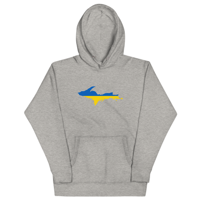 Michigan Upper Peninsula Hoodie (w/ UP Ukraine Flag Outline) | Unisex Premium