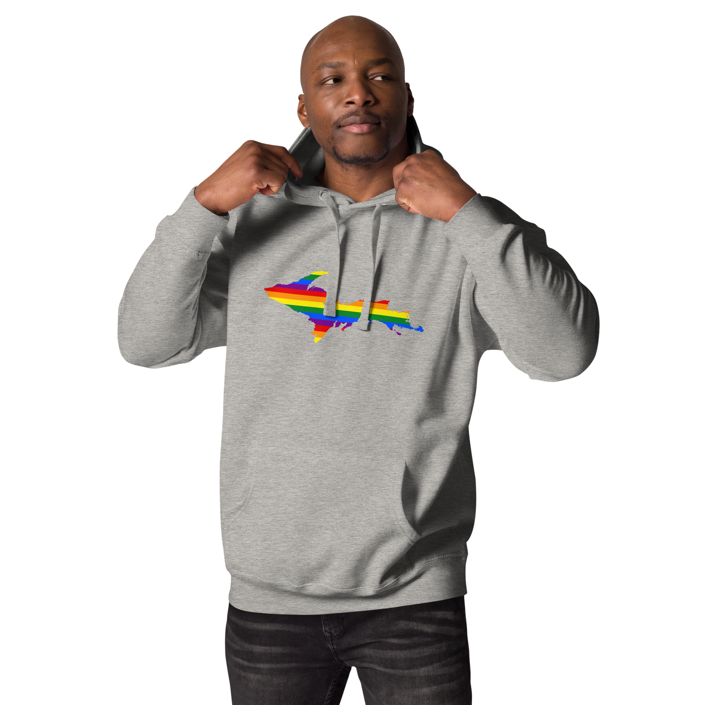 Michigan Upper Peninsula Hoodie (w/ UP Pride Flag Outline) | Unisex Premium