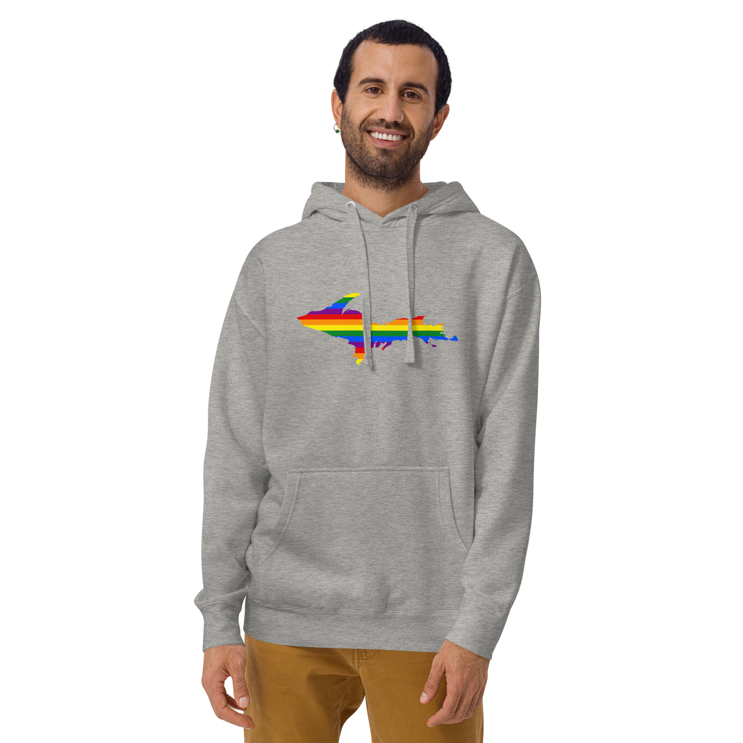 Michigan Upper Peninsula Hoodie (w/ UP Pride Flag Outline) | Unisex Premium