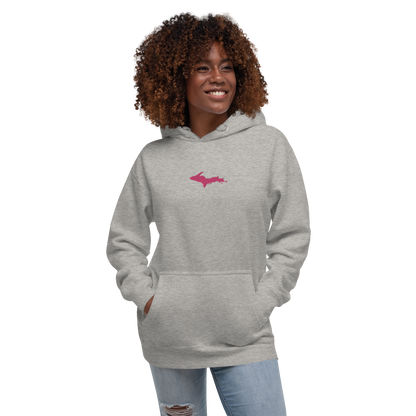 Michigan Upper Peninsula Hoodie (w/ Embroidered Pink UP Outline) | Unisex Premium