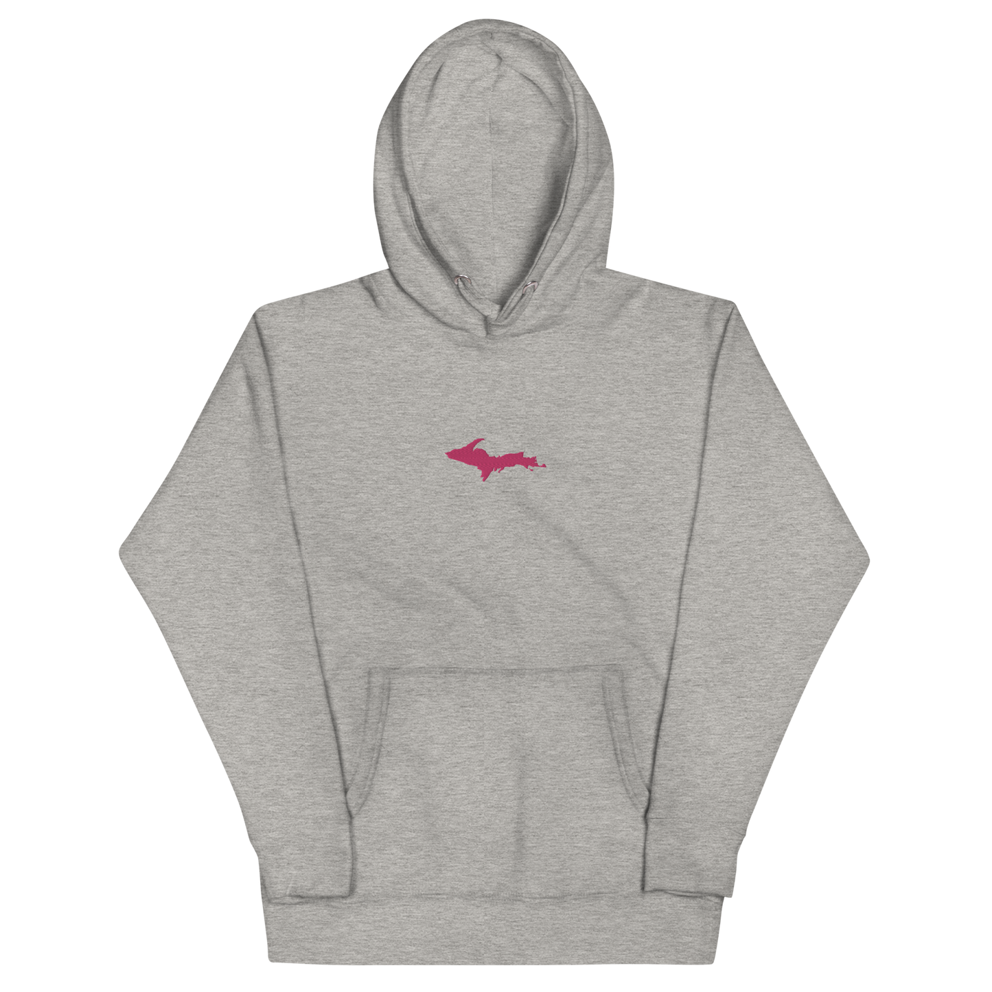 Michigan Upper Peninsula Hoodie (w/ Embroidered Pink UP Outline) | Unisex Premium