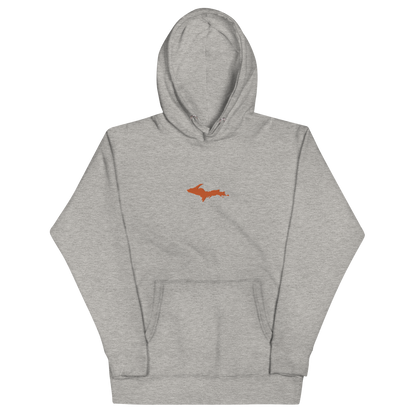 Michigan Upper Peninsula Hoodie (w/ Embroidered Orange UP Outline) | Unisex Premium