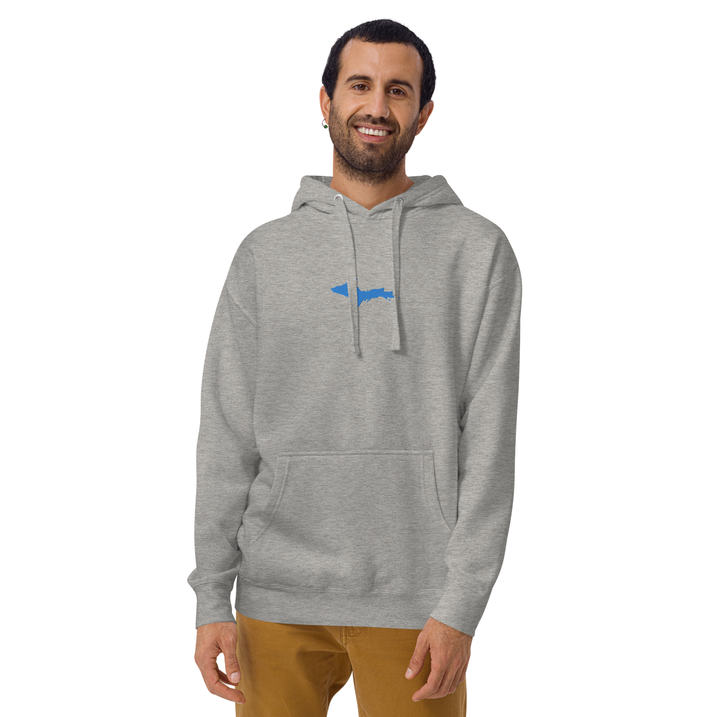 Michigan Upper Peninsula Hoodie (w/ Embroidered Azure UP Outline) | Unisex Premium