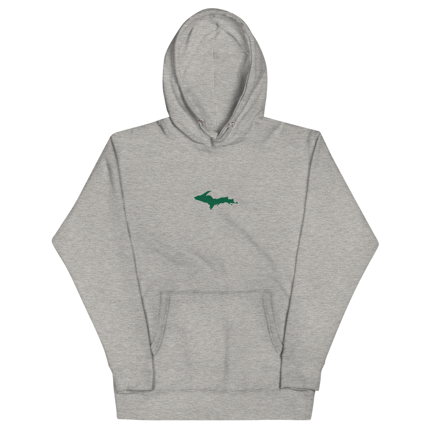 Michigan Upper Peninsula Hoodie (w/ Embroidered Green UP Outline) | Unisex Premium