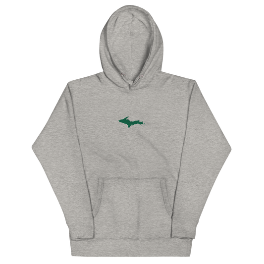 Michigan Upper Peninsula Hoodie (w/ Embroidered Green UP Outline) | Unisex Premium