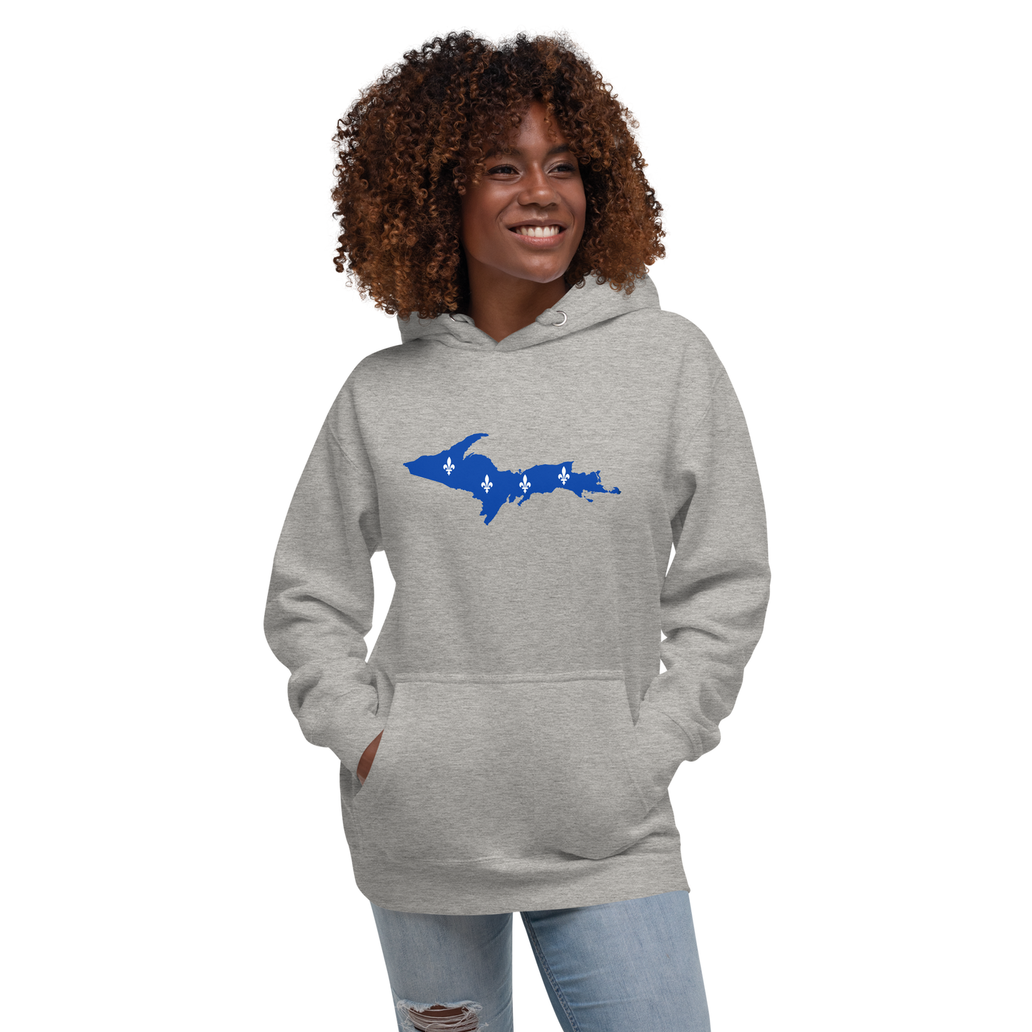 Michigan Upper Peninsula Hoodie (w/ UP Quebec Flag Outline) | Unisex Premium