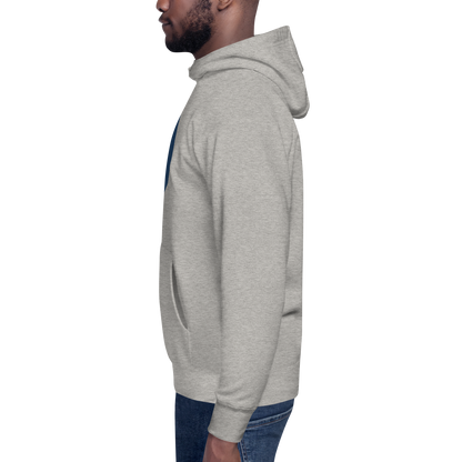 Detroit 'Old French D' Unisex Premium Hoodie (White/Navy Full Body Outline)