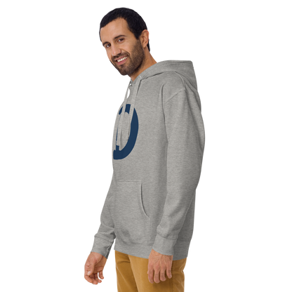 Detroit 'Old French D' Unisex Premium Hoodie (White/Navy Full Body Outline)