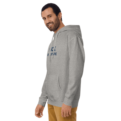 'F*ck Ohio State' Hoodie (White/Navy Type w/ Lower Peninsula Outline ) | Unisex Premium - Circumspice Michigan