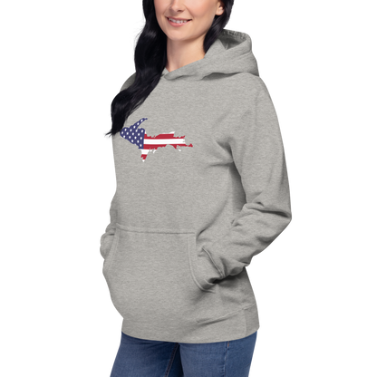 Michigan Upper Peninsula Hoodie (w/ UP USA Flag Outline) | Unisex Premium