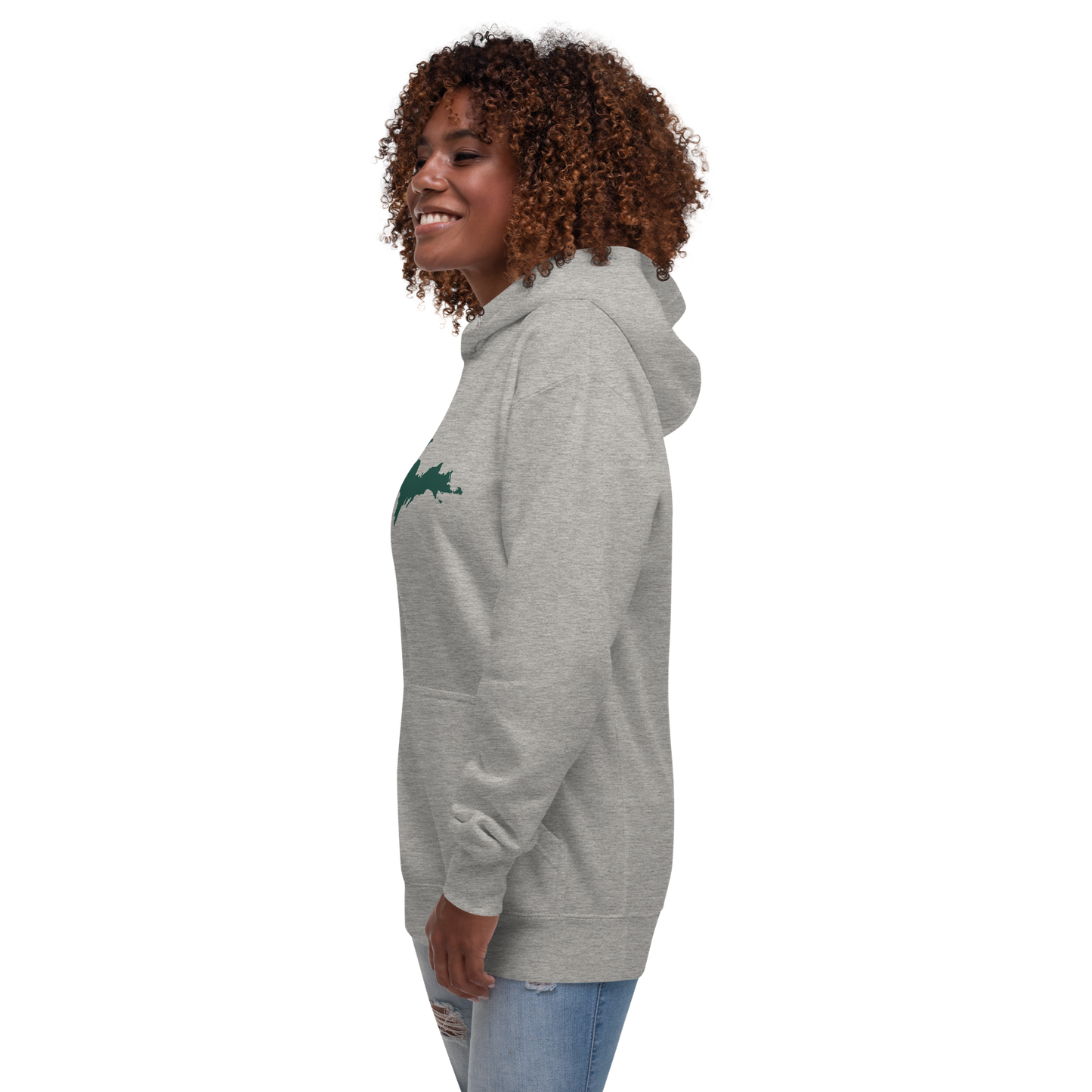 Michigan Upper Peninsula Hoodie (w/ Green UP Outline) | Unisex Premium