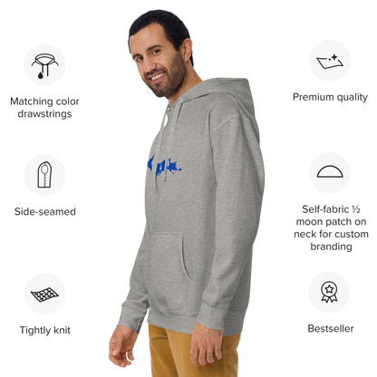 Michigan Upper Peninsula Hoodie (w/ UP Quebec Flag Outline) | Unisex Premium