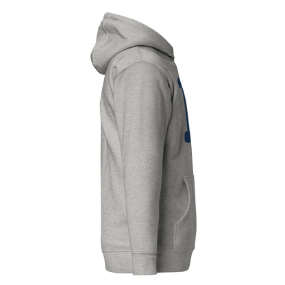 Detroit 'Old French D' Unisex Premium Hoodie (White/Navy Full Body Outline)