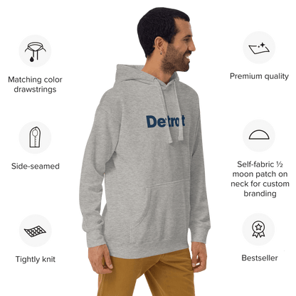 'Detroit' Hoodie (Swiss Sans Font) | Unisex Premium - Circumspice Michigan