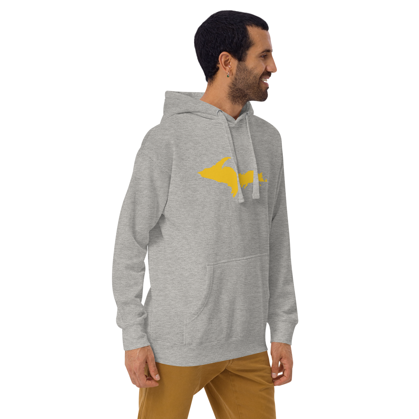 Upper Peninsula Hoodie (w/ Gold UP Outline) | Unisex Premium