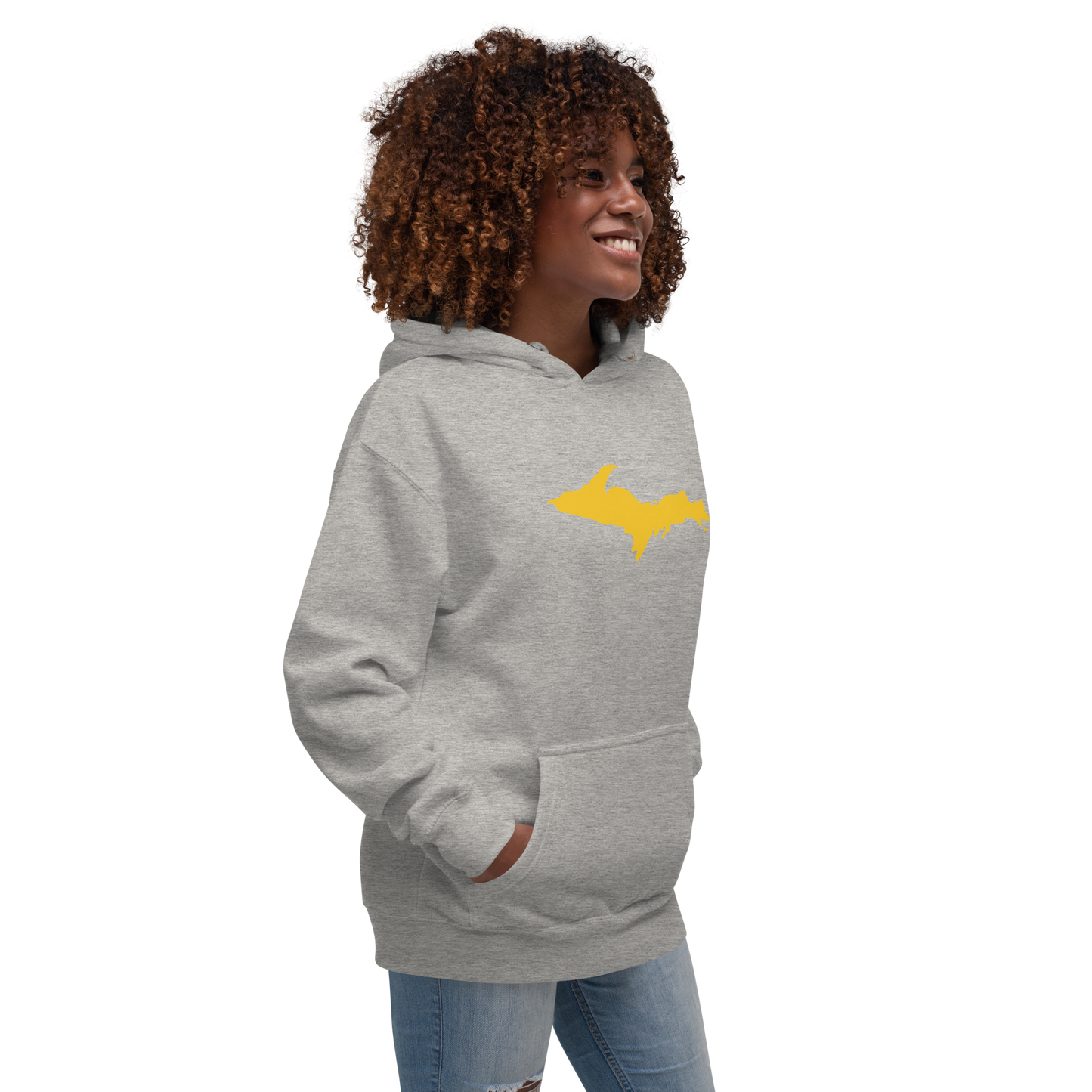 Upper Peninsula Hoodie (w/ Gold UP Outline) | Unisex Premium