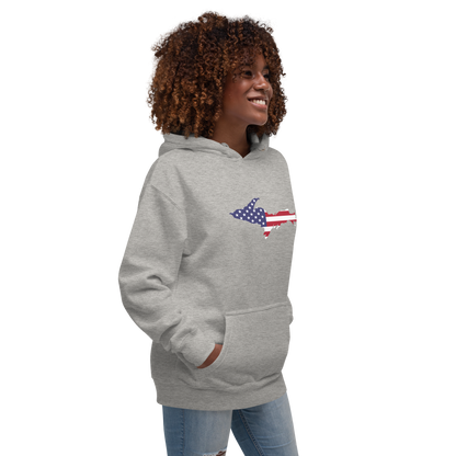 Michigan Upper Peninsula Hoodie (w/ UP USA Flag Outline) | Unisex Premium