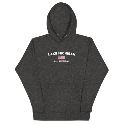 'Lake Michigan All American' Hoodie | Unisex Premium - Circumspice Michigan