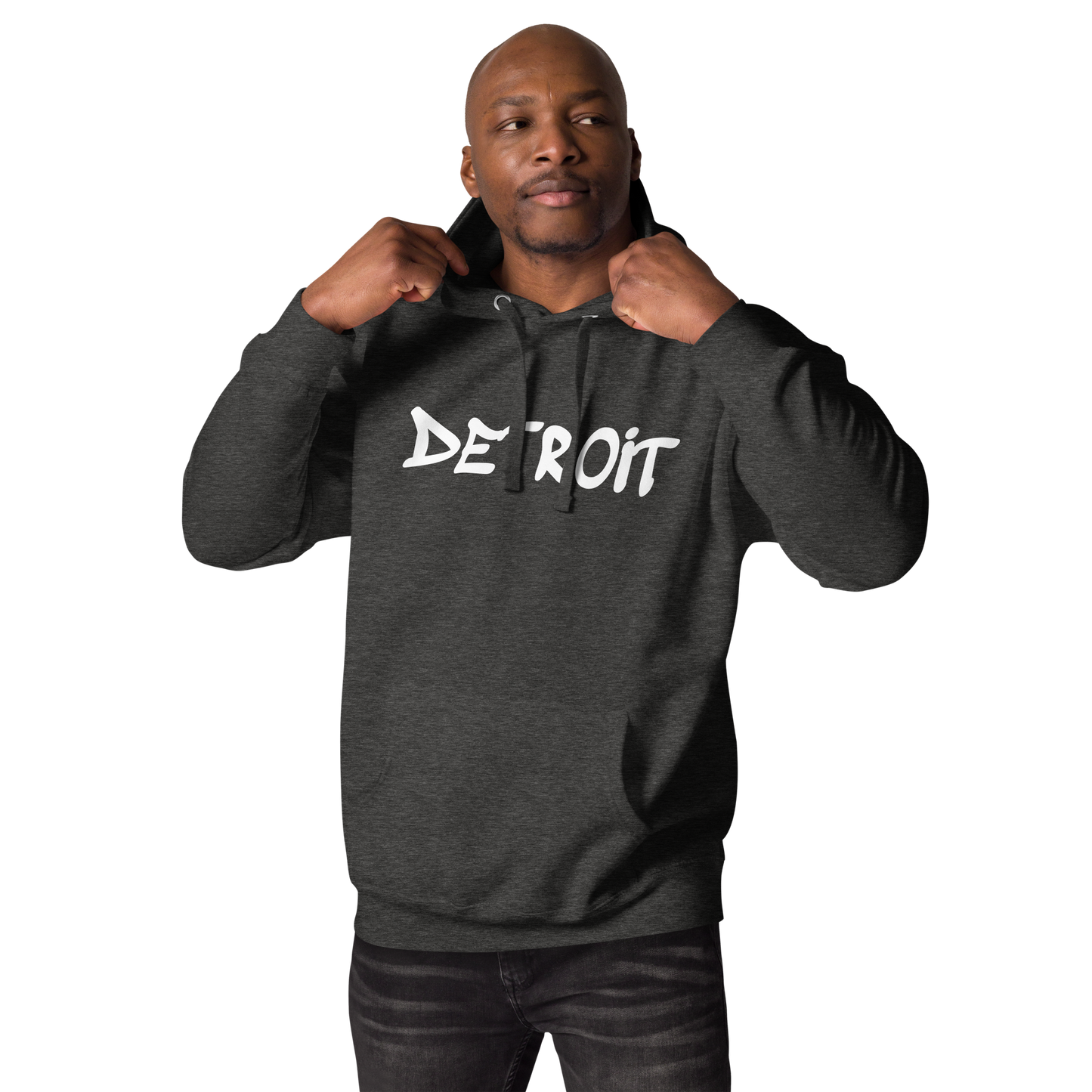 'Detroit' Unisex Premium Hoodie (1980s Hip Hop Font)