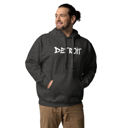 'Detroit' Unisex Premium Hoodie (1980s Hip Hop Font)