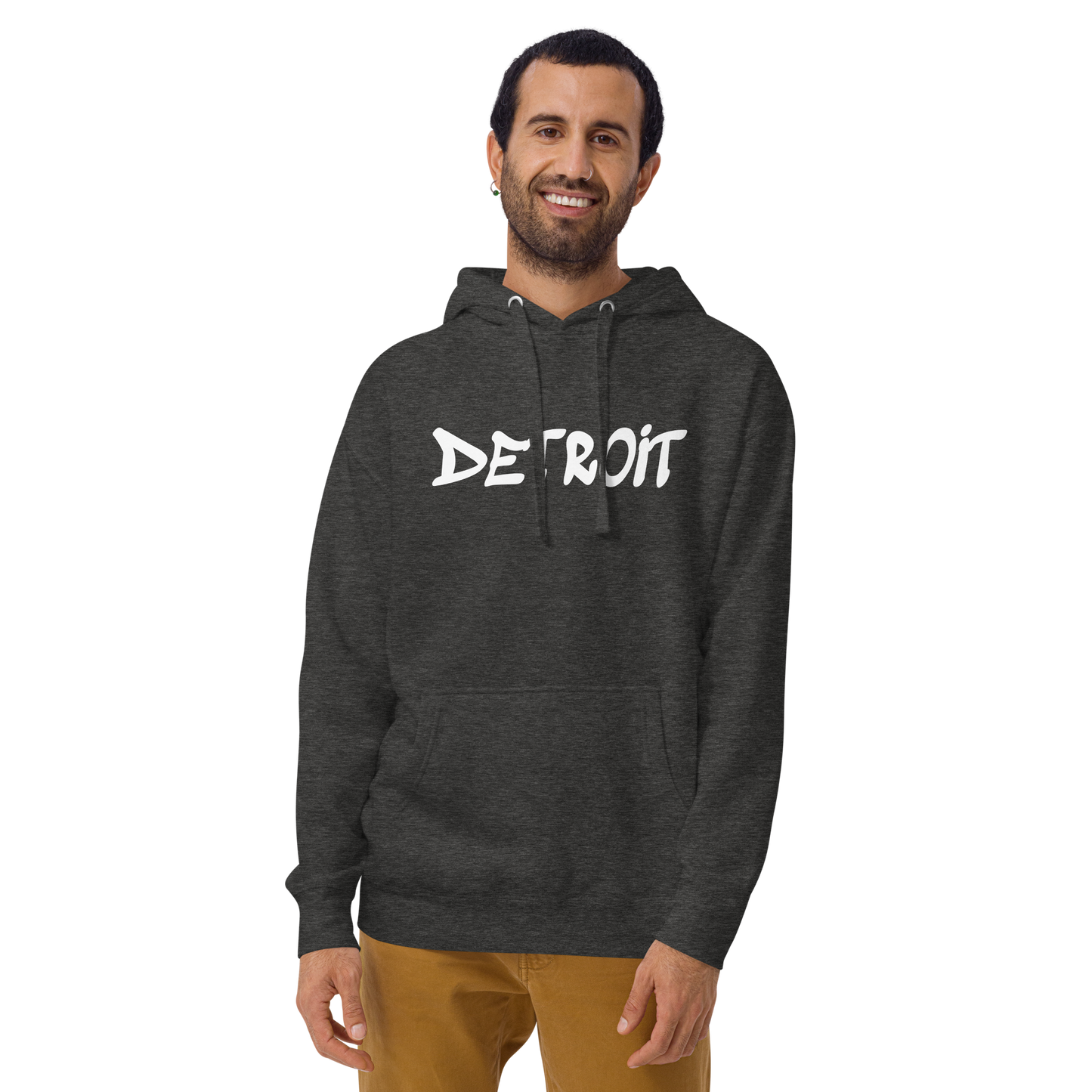 'Detroit' Unisex Premium Hoodie (1980s Hip Hop Font)