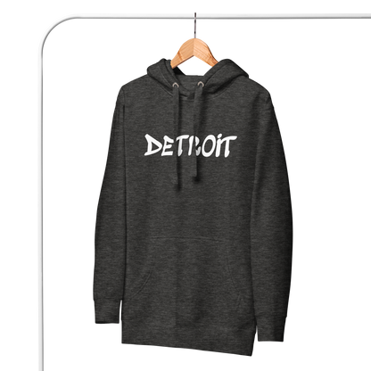 'Detroit' Unisex Premium Hoodie (1980s Hip Hop Font)