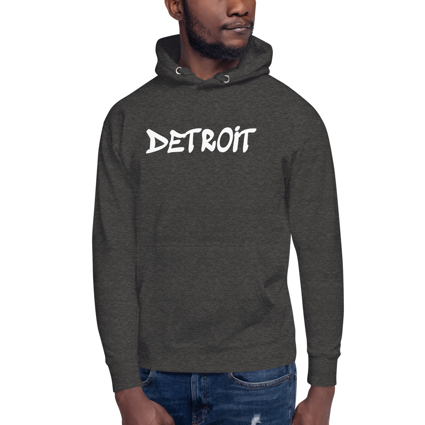 'Detroit' Unisex Premium Hoodie (1980s Hip Hop Font)