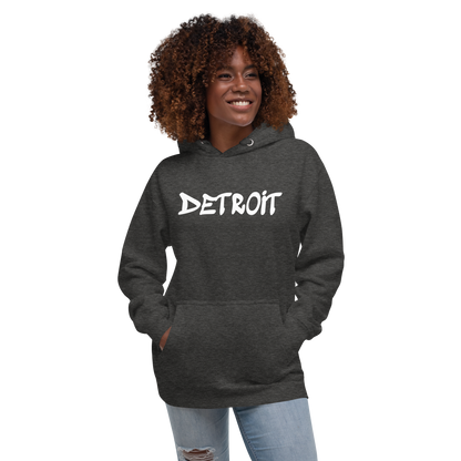 'Detroit' Unisex Premium Hoodie (1980s Hip Hop Font)