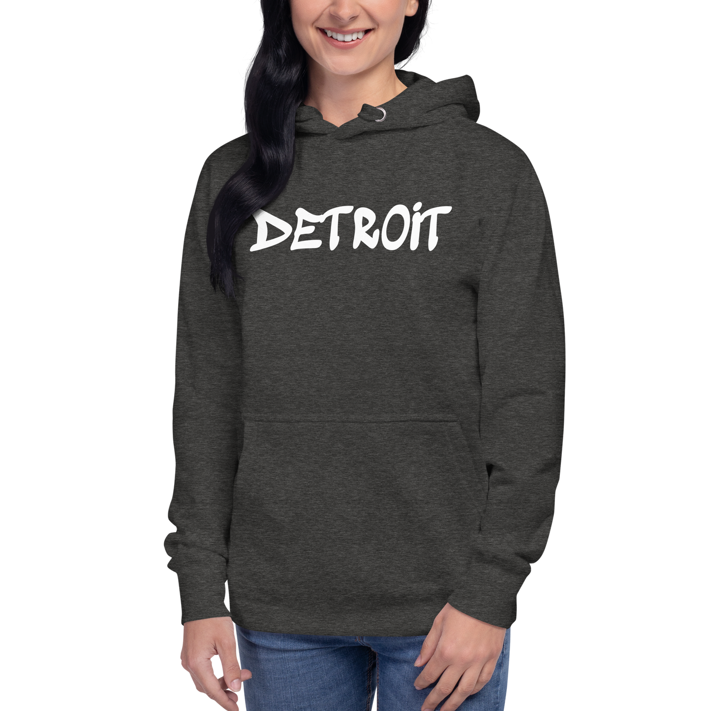 'Detroit' Unisex Premium Hoodie (1980s Hip Hop Font)