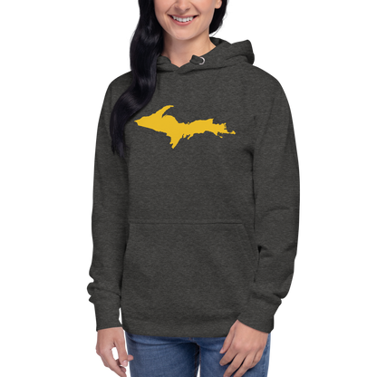 Upper Peninsula Hoodie (w/ Gold UP Outline) | Unisex Premium