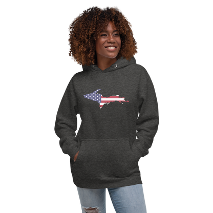 Michigan Upper Peninsula Hoodie (w/ UP USA Flag Outline) | Unisex Premium