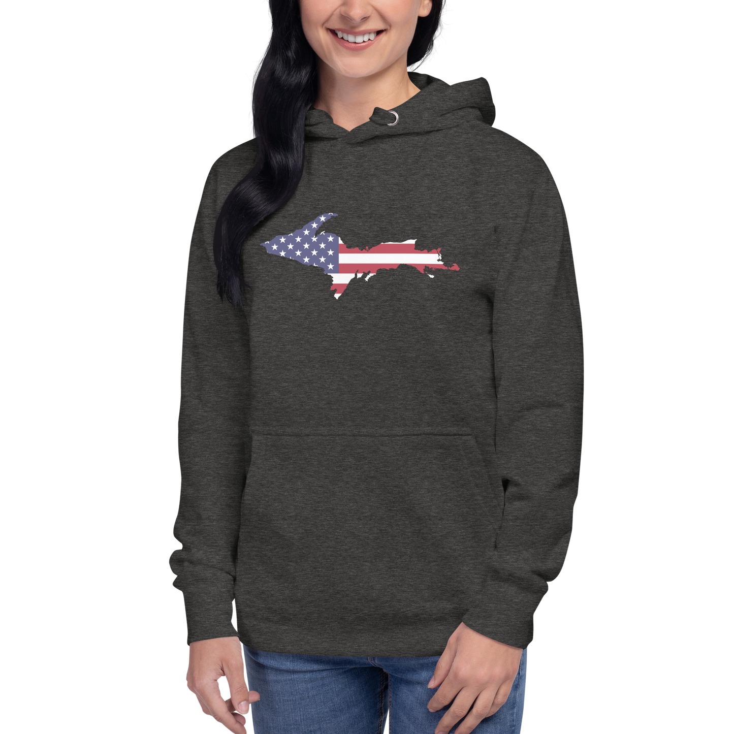 Michigan Upper Peninsula Hoodie (w/ UP USA Flag Outline) | Unisex Premium