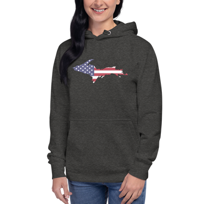 Michigan Upper Peninsula Hoodie (w/ UP USA Flag Outline) | Unisex Premium