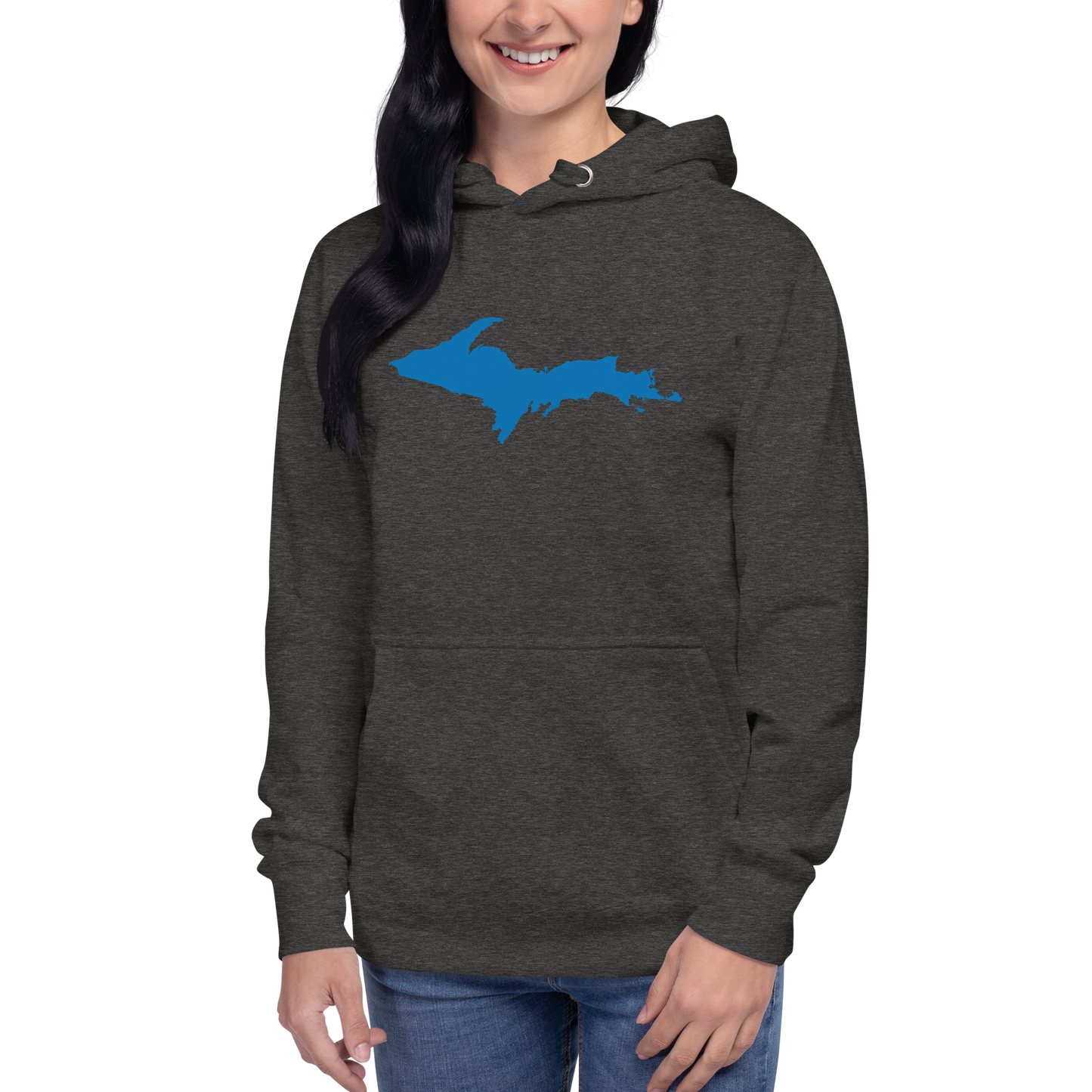 Michigan Upper Peninsula Hoodie (w/ Azure UP Outline) | Unisex Premium