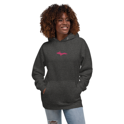 Michigan Upper Peninsula Hoodie (w/ Embroidered Pink UP Outline) | Unisex Premium