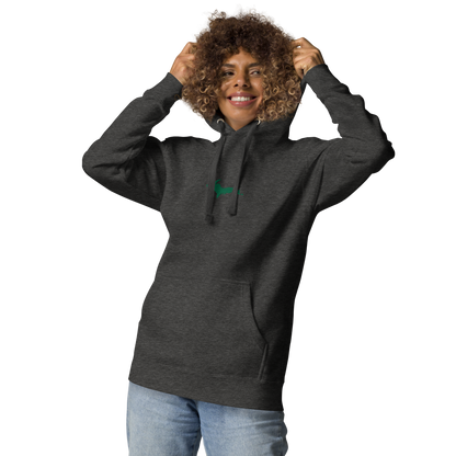 Michigan Upper Peninsula Hoodie (w/ Embroidered Green UP Outline) | Unisex Premium