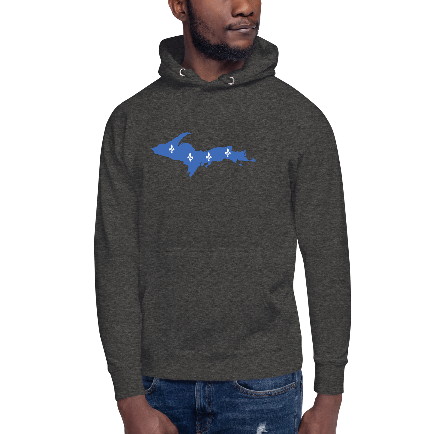 Michigan Upper Peninsula Hoodie (w/ UP Quebec Flag Outline) | Unisex Premium