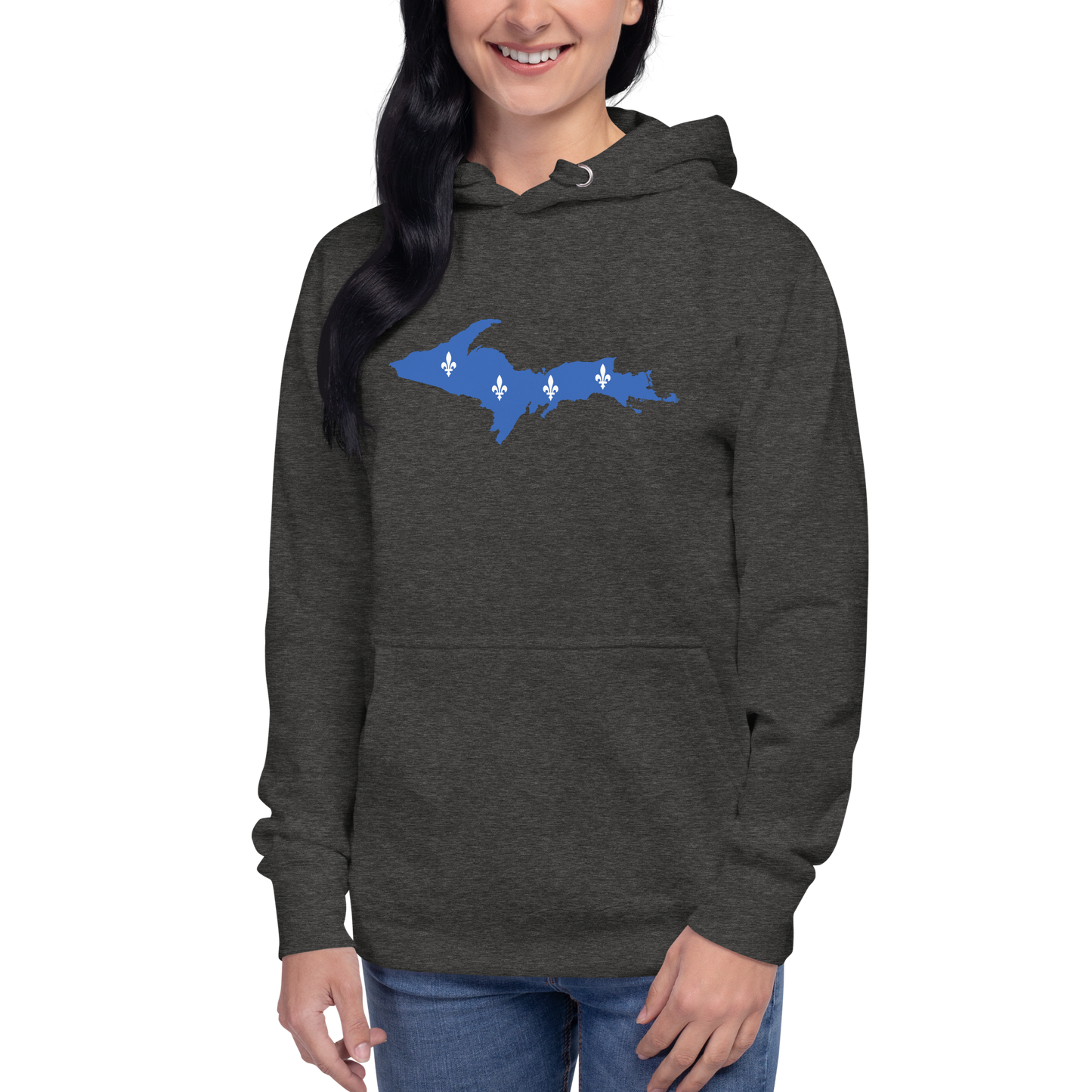 Michigan Upper Peninsula Hoodie (w/ UP Quebec Flag Outline) | Unisex Premium