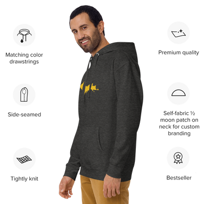 Upper Peninsula Hoodie (w/ Gold UP Outline) | Unisex Premium