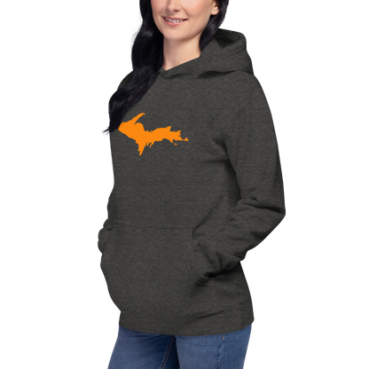 Michigan Upper Peninsula Hoodie (w/ Orange UP Outline) | Unisex Premium