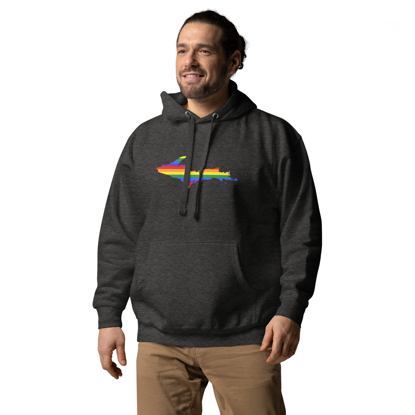 Michigan Upper Peninsula Hoodie (w/ UP Pride Flag Outline) | Unisex Premium