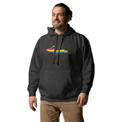 Michigan Upper Peninsula Hoodie (w/ UP Pride Flag Outline) | Unisex Premium