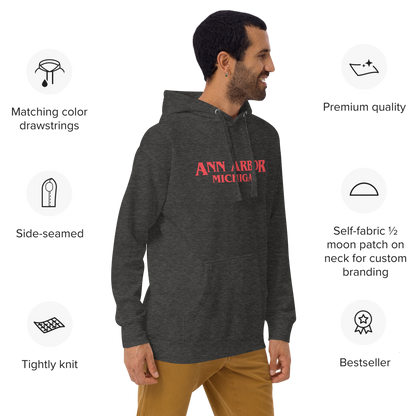 'Ann Arbor Michigan' Unisex Premium Hoodie (1980s Drama Parody)