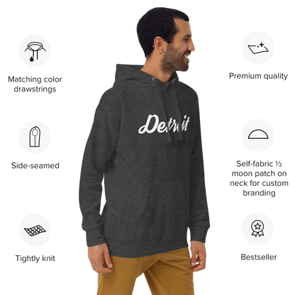 'Detroit' Unisex Premium Hoodie (Script Font)