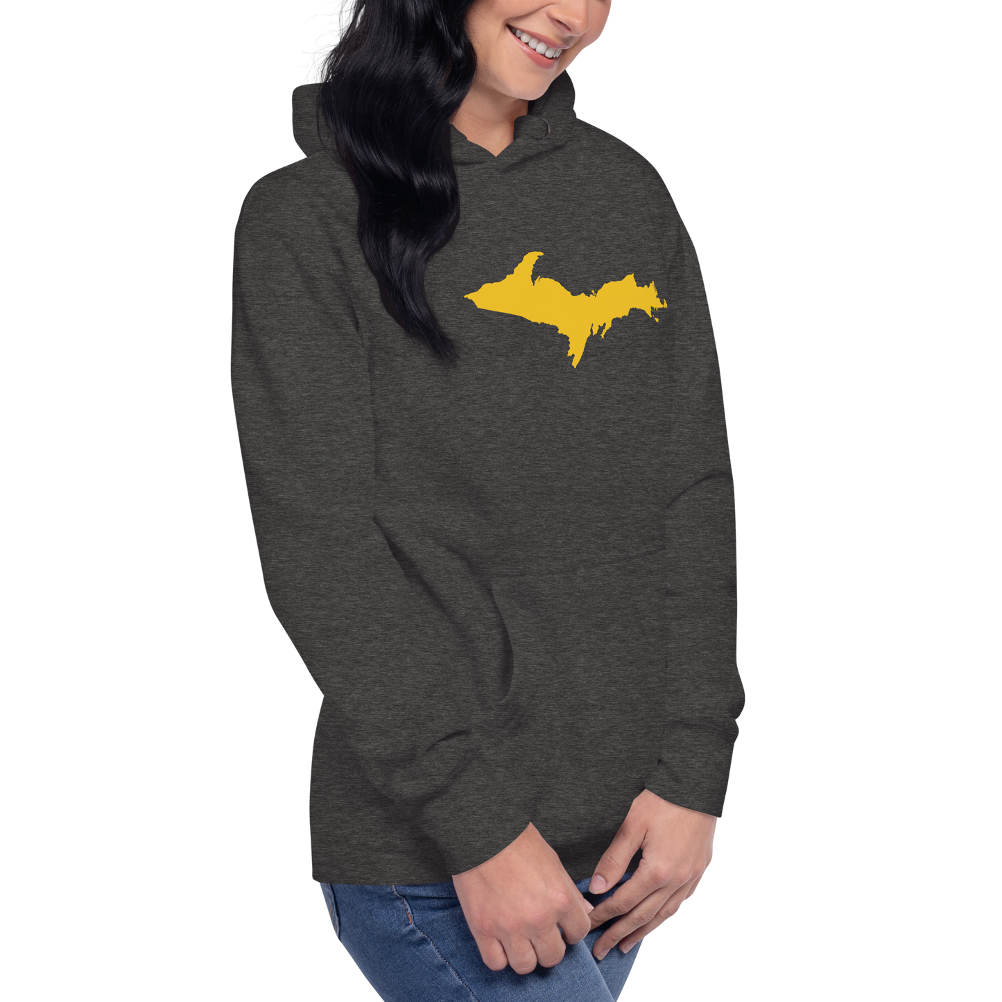 Upper Peninsula Hoodie (w/ Gold UP Outline) | Unisex Premium